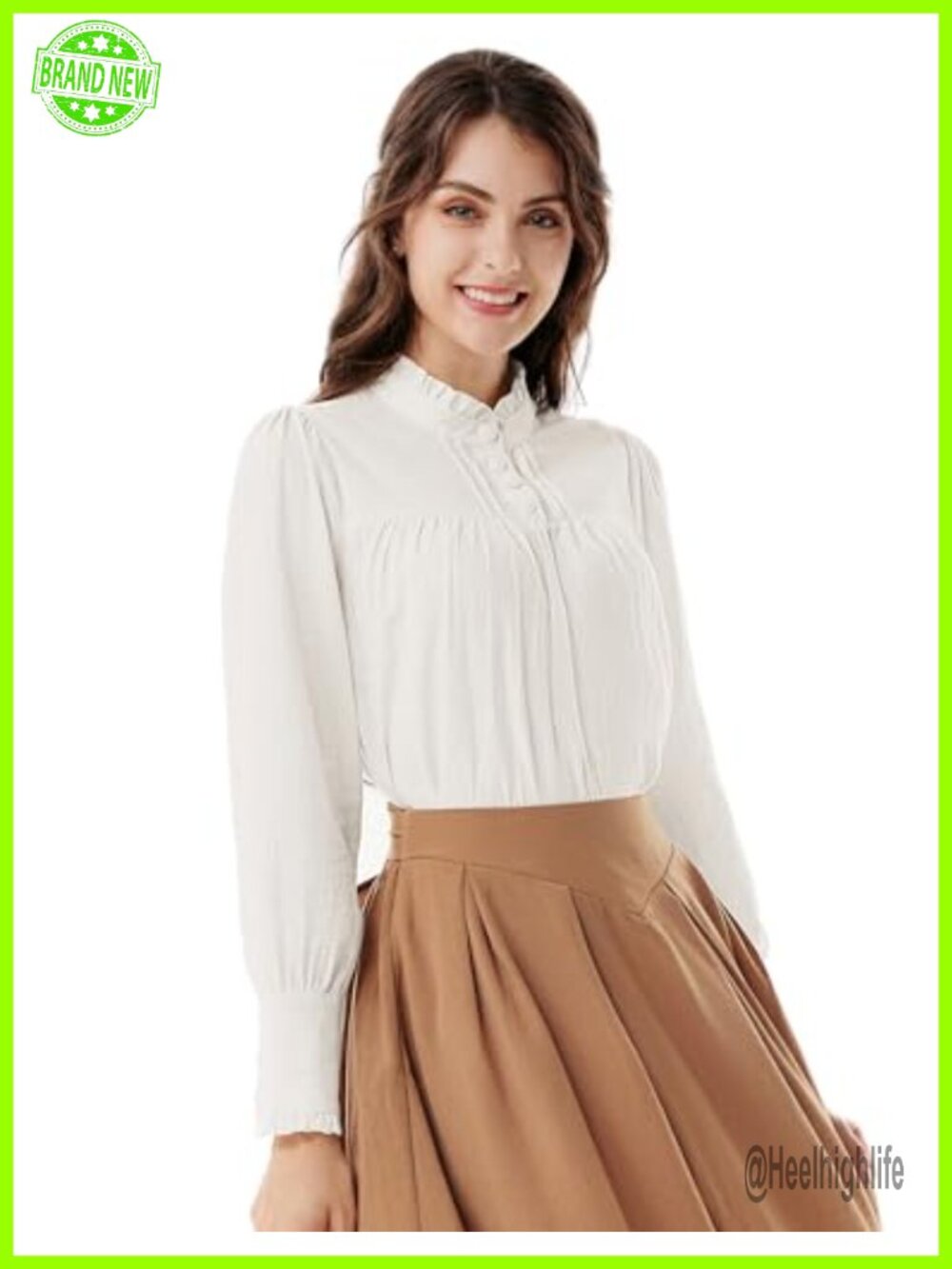 Gothic Victorian Peasant Blouse Ruffle Collar Puff Sleeve Victorian Top